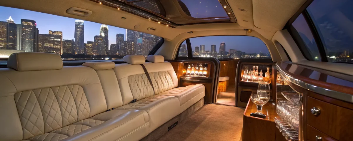 Denver chauffeur service in a luxurious limousine.