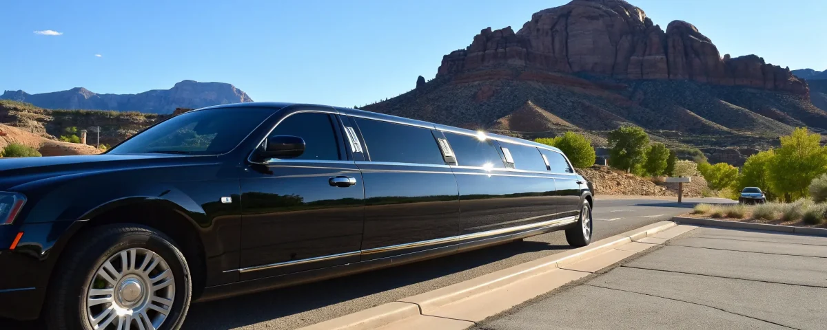 Black stretch limousine for airport car service in Castle Rock.