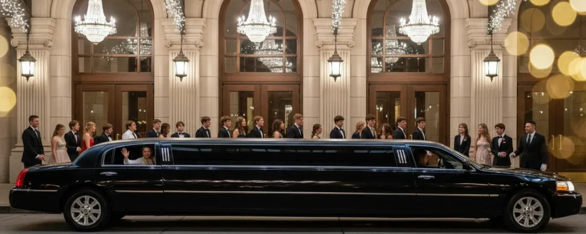 Luxury black stretch limousine for prom limo Denver 2026 service