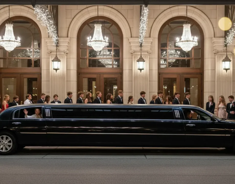 Luxury black stretch limousine for prom limo Denver 2026 service