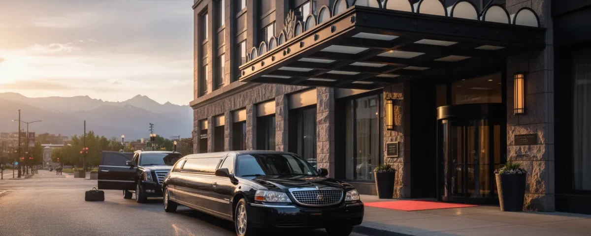 Black limousine and SUV from an owned limo fleet in Denver