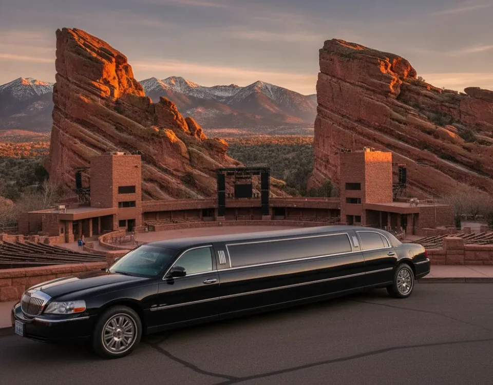 Luxury limousine at Red Rocks Amphitheatre