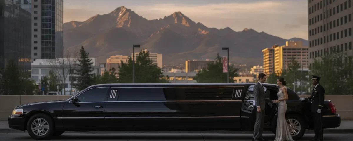 Luxury limousine ready for a one-way Denver passenger transfer