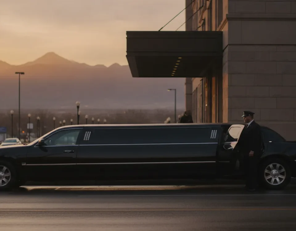 Luxury limousine prepared for a Denver transportation booking