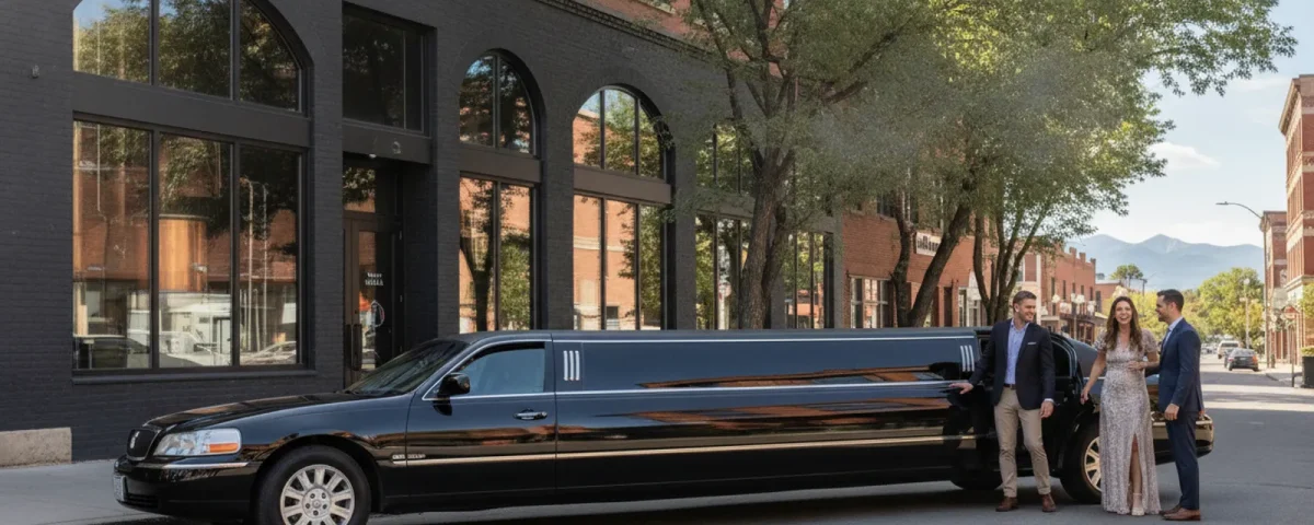 Avi Limo stretch limousine ready for a private Denver distillery tour
