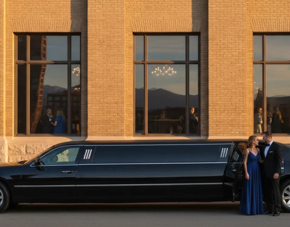 Traveler reviewing a limousine reservation checklist before confirming a Denver ride