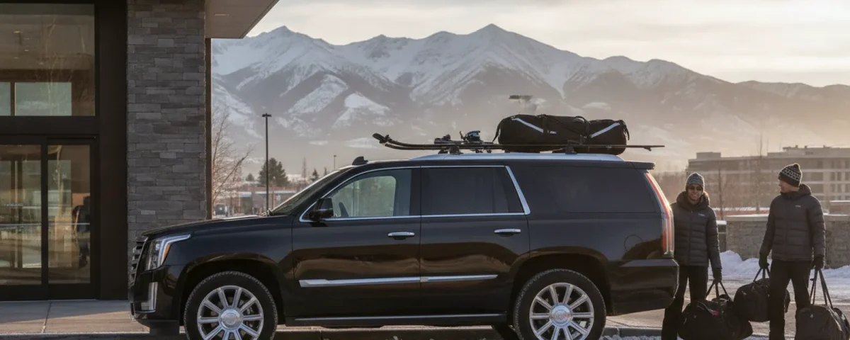 A luxury SUV ready for a mountain-bound trip from Denver to Winter Park